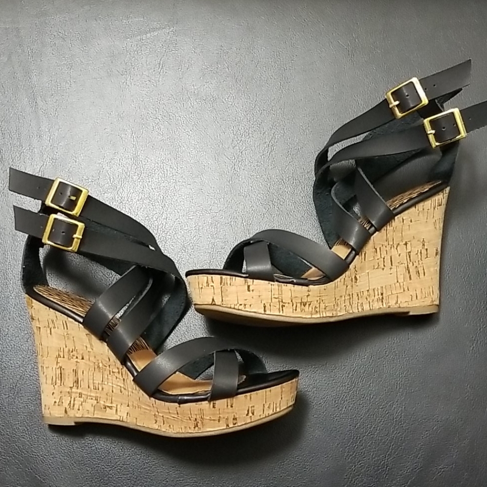 Black wedges size 7.5 never worn!